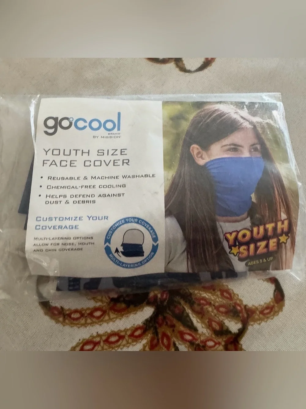 Youth Blue Face cover /Neck Gaiter - Kids Youth Accessories
